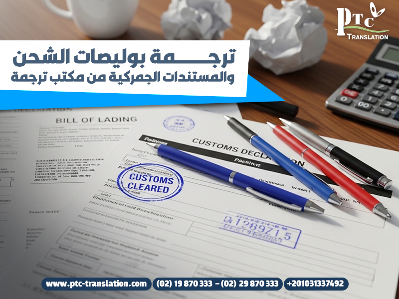 ترجمة بوليصات الشحن والمستندات الجمركية من مكتب ترجمة