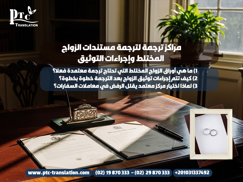 مراكز ترجمة لترجمة مستندات الزواج المختلط وإجراءات التوثيق